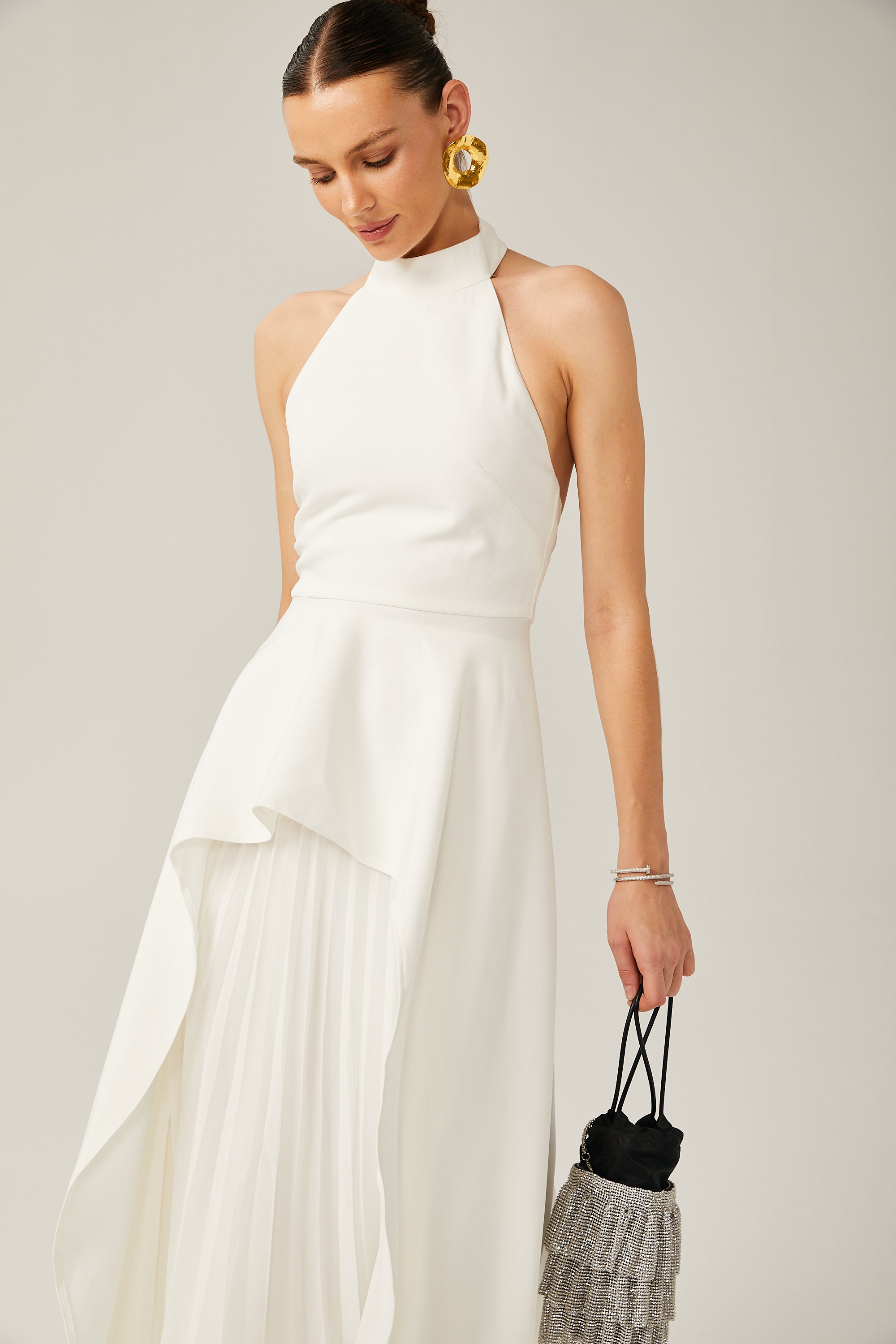 Marta | Vestido largo con cuello halter y capas