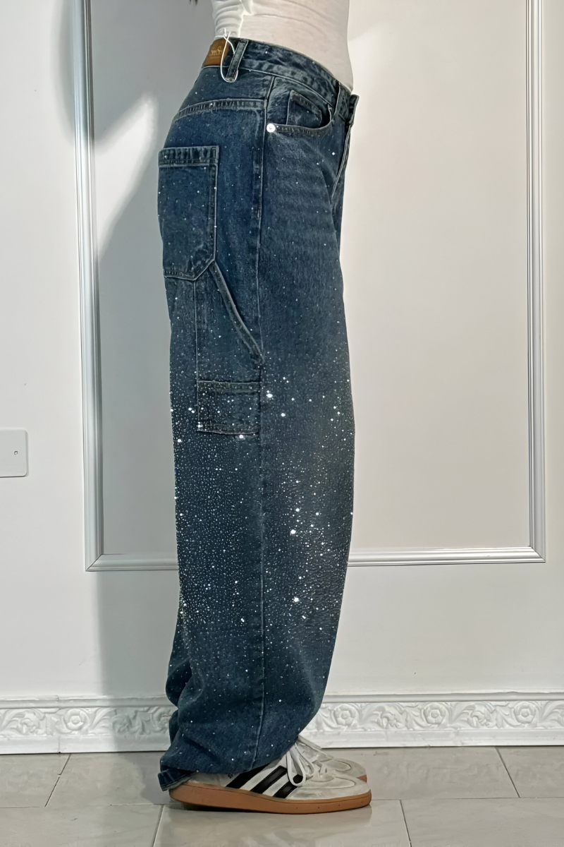 Luna™ | Vaqueros Wide Leg brillantes