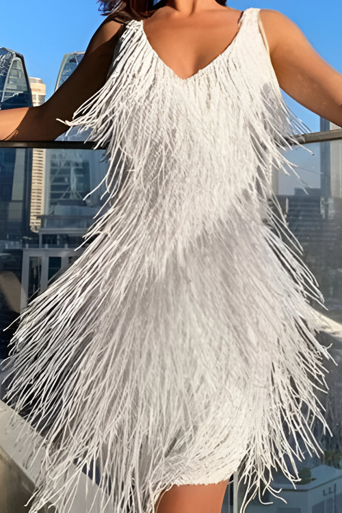 Blanca™ | Elegante vestido con borlas brillantes