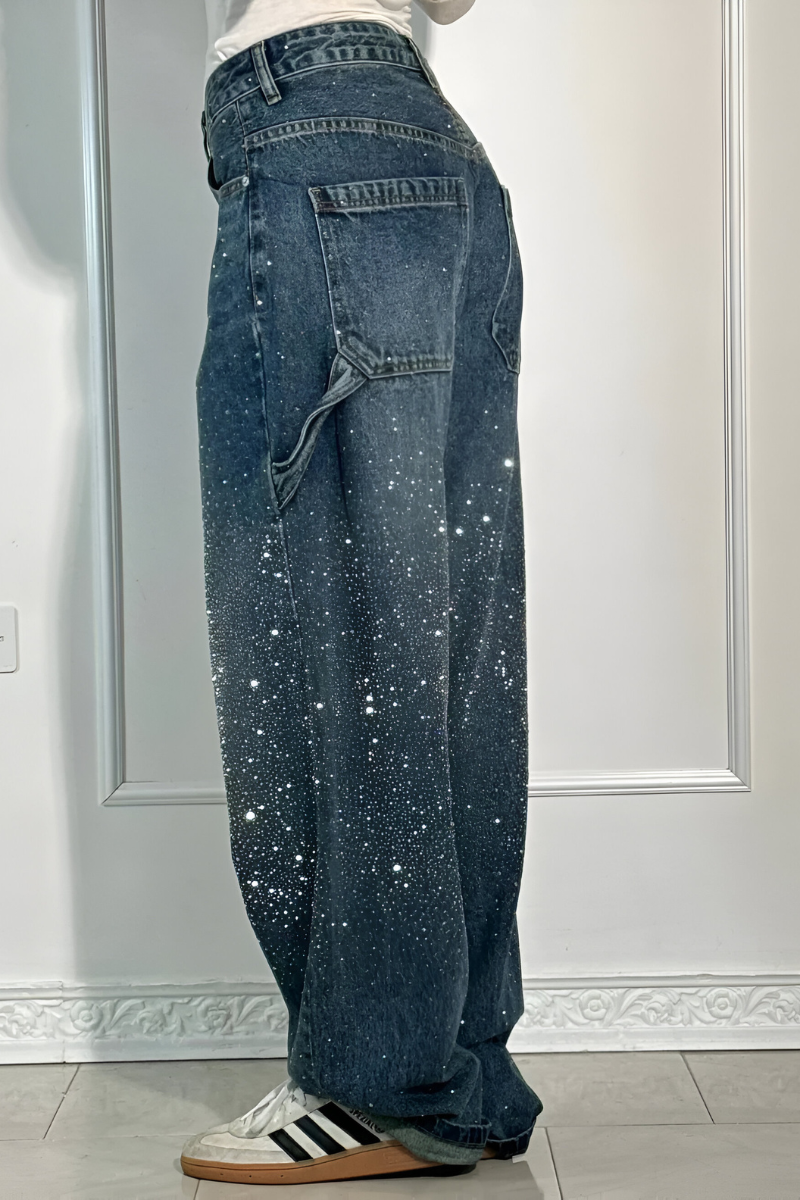 Luna™ | Vaqueros Wide Leg brillantes