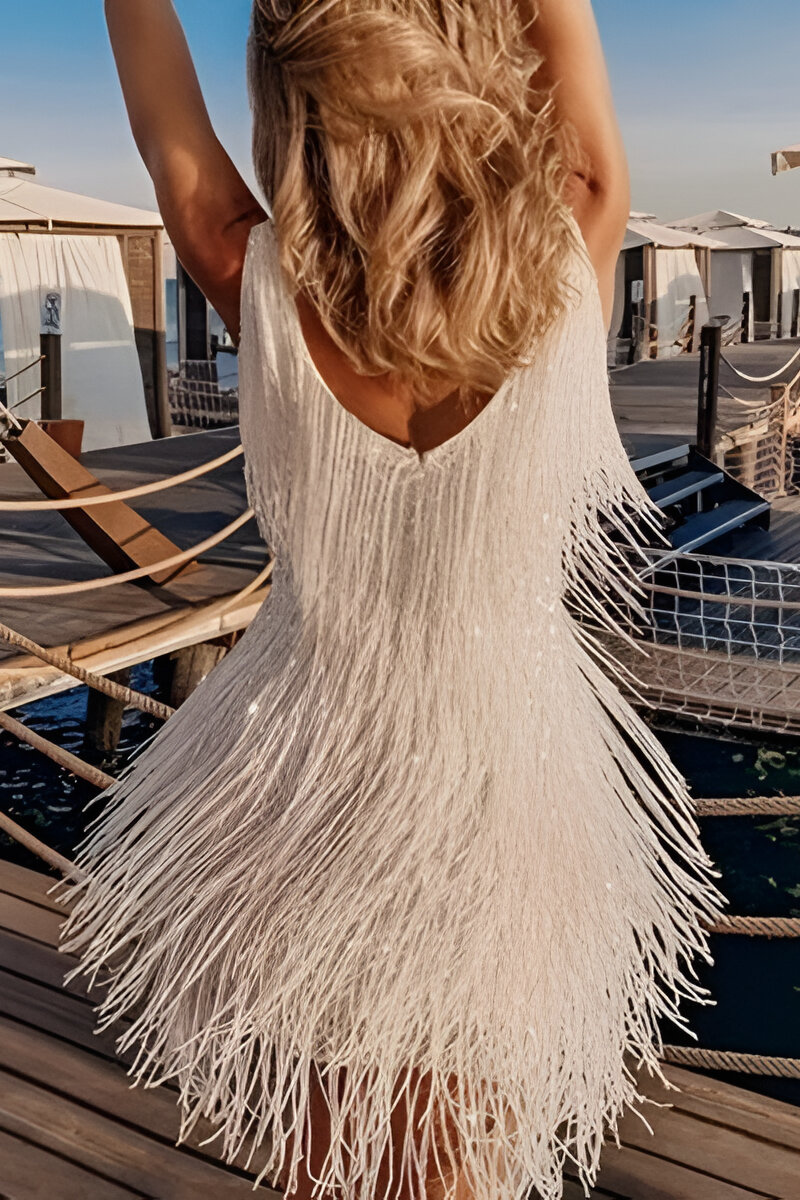 Blanca™ | Elegante vestido con borlas brillantes