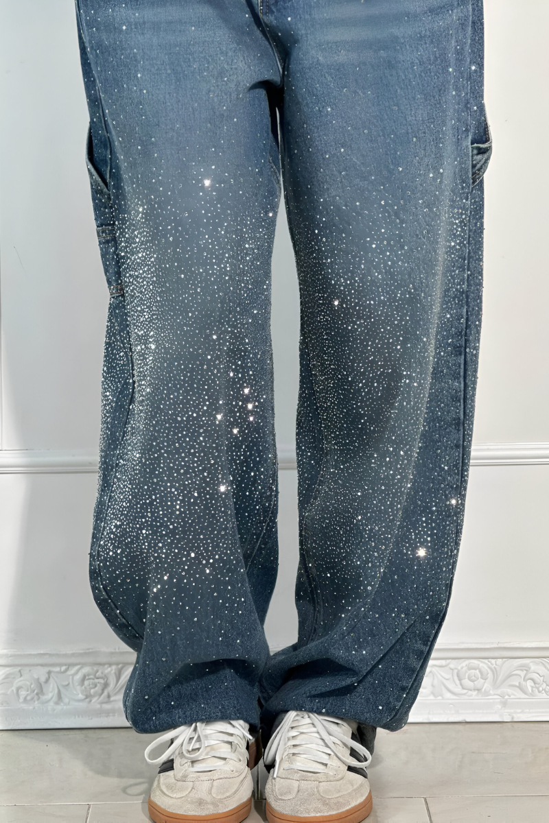 Luna™ | Vaqueros Wide Leg brillantes