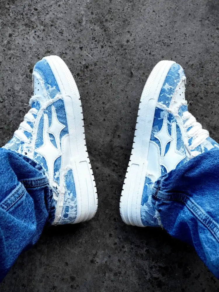 Light blue sneakers