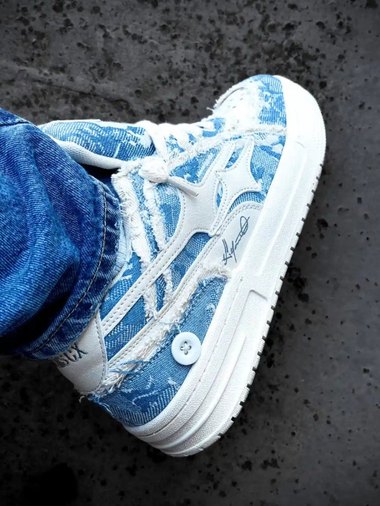 Light blue sneakers
