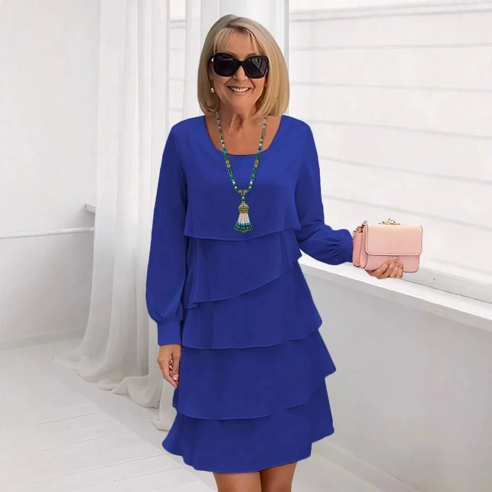 Rosana – Elegante vestido vaporoso con volantes