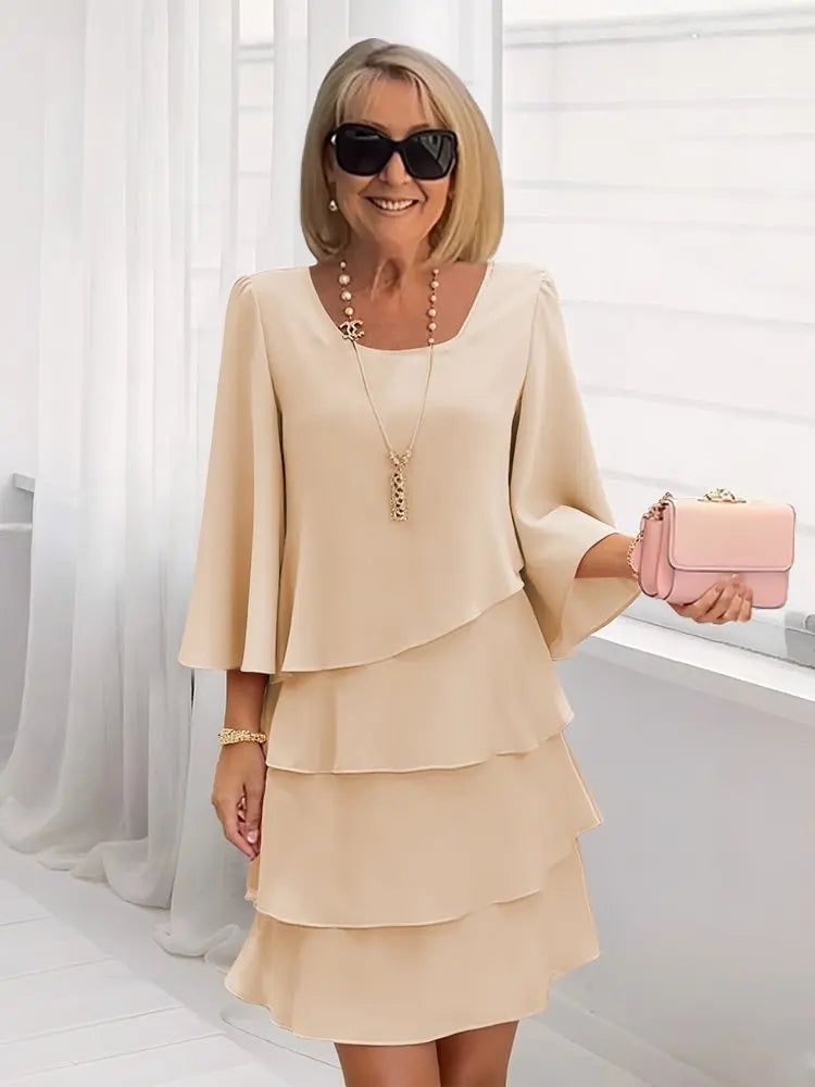 Samara – Elegante vestido vaporoso con volantes