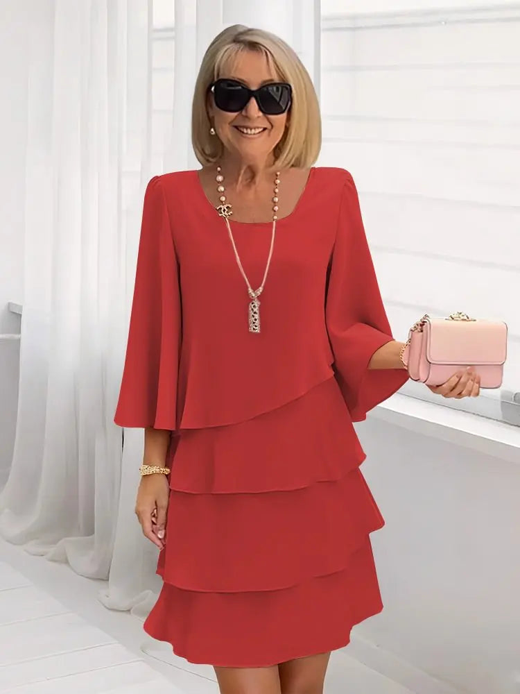 Samara – Elegante vestido vaporoso con volantes