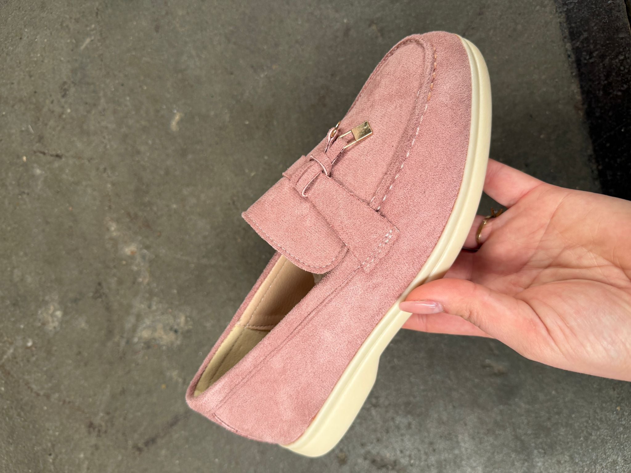 Stylish pink loafers