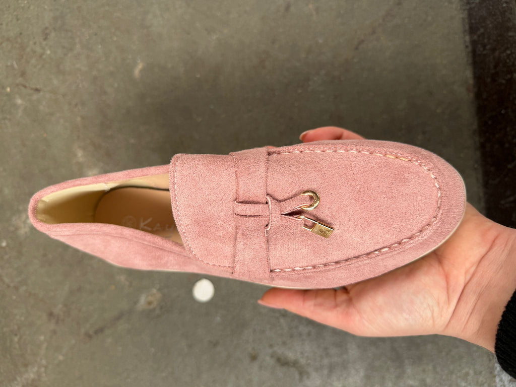 Stylish pink loafers