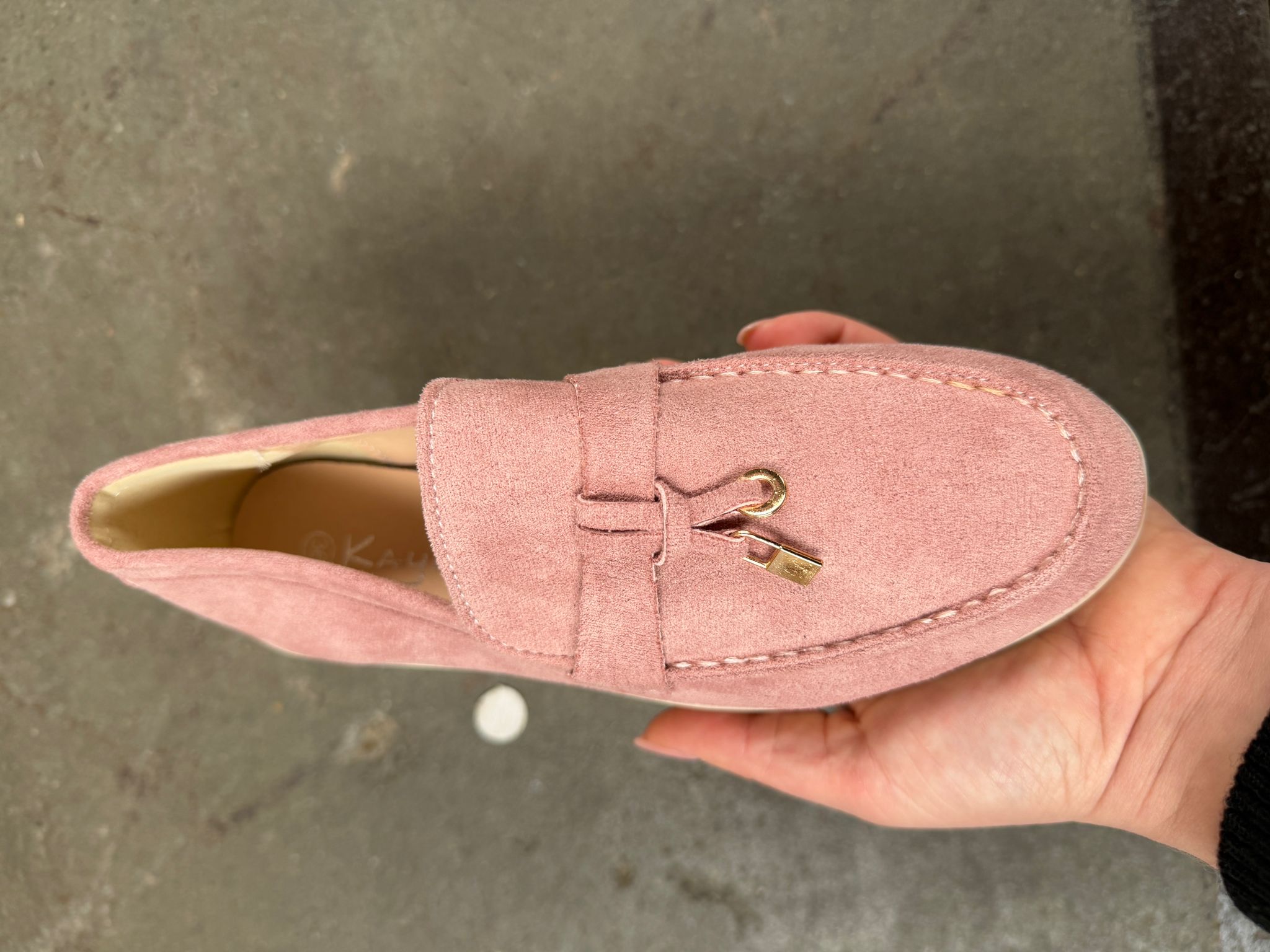 Stylish pink loafers